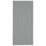 Roof Panels 12 pcs Galvanised Steel Grey 100x45 cm - Front View