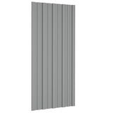 Roof Panels 12 pcs Galvanised Steel Grey 100x45 cm - Side View