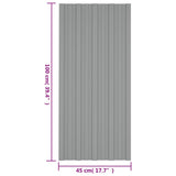 Roof Panels 12 pcs Galvanised Steel Grey 100x45 cm - Close-Up Angle