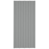 Roof Panels 36 pcs Galvanised Steel Grey 100x45 cm - Front View