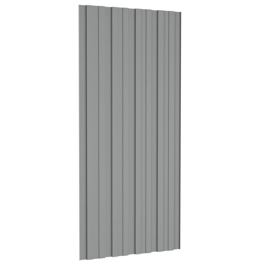 Roof Panel 36 pcs Grey 100 x 45 cm Galvanised steel