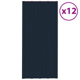 Roof Panel 12 pcs Anthracite 100 x 45 cm Galvanised steel - Front View