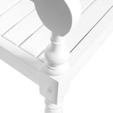 Batavia Bench 123 cm Solid Mahogany Wood White - Top-Down View