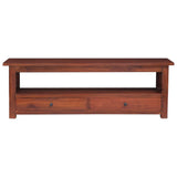 TV Cabinet Brown 115x30x40 cm Solid Mahogany Wood - Front View