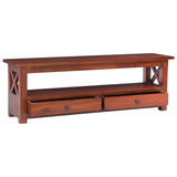 TV Cabinet Brown 115x30x40 cm Solid Mahogany Wood - Top-Down View