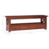 TV Cabinet Brown 115x30x40 cm Solid Mahogany Wood - Low Angle