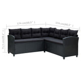 6 Piece Garden Lounge Set with Cushions Poly Rattan Black - Extra Image