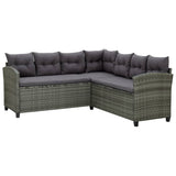 6 Piece Garden Lounge Set with Cushions Poly Rattan Black - Side View