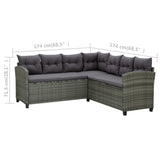 6 Piece Garden Lounge Set with Cushions Poly Rattan Black - Extra Image