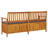 Storage Bench with Cushion 170 cm Solid Wood Acacia - Top-Down View