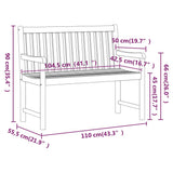 Garden Bench 110 cm Solid Acacia Wood - Close-Up Angle
