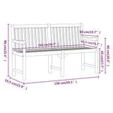 Garden Bench 150 cm Solid Acacia Wood - Close-Up Angle