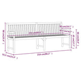 Garden Bench 219 cm Solid Acacia Wood - Close-Up Angle