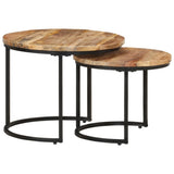 Nesting Tables 2 pcs Solid Wood Mango - Extra Image