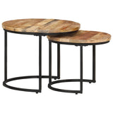 Nesting Tables 2 pcs Solid Wood Mango - Low Angle