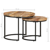 Nesting Tables 2 pcs Solid Wood Mango - Low Angle