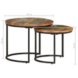 Nesting Tables 2 pcs Solid Wood Reclaimed - Low Angle