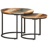 Nesting Tables 2 pcs Solid Wood Reclaimed - Extra Image
