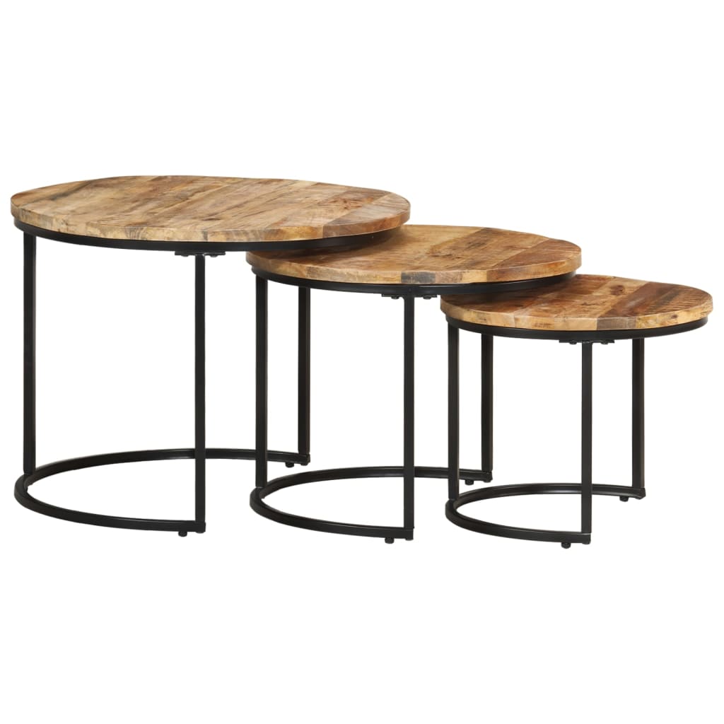 Nesting Tables 3 pcs Solid Wood Mango