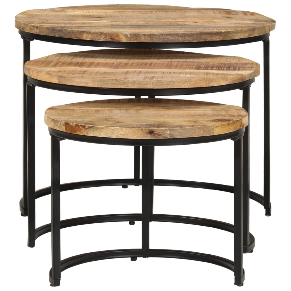 Nesting Tables 3 pcs Solid Wood Mango
