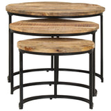 Nesting Tables 3 pcs Solid Wood Mango
