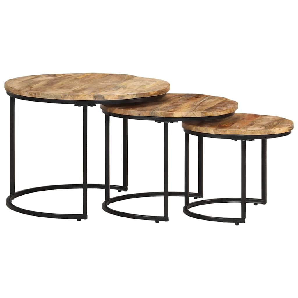 Nesting Tables 3 pcs Solid Wood Mango