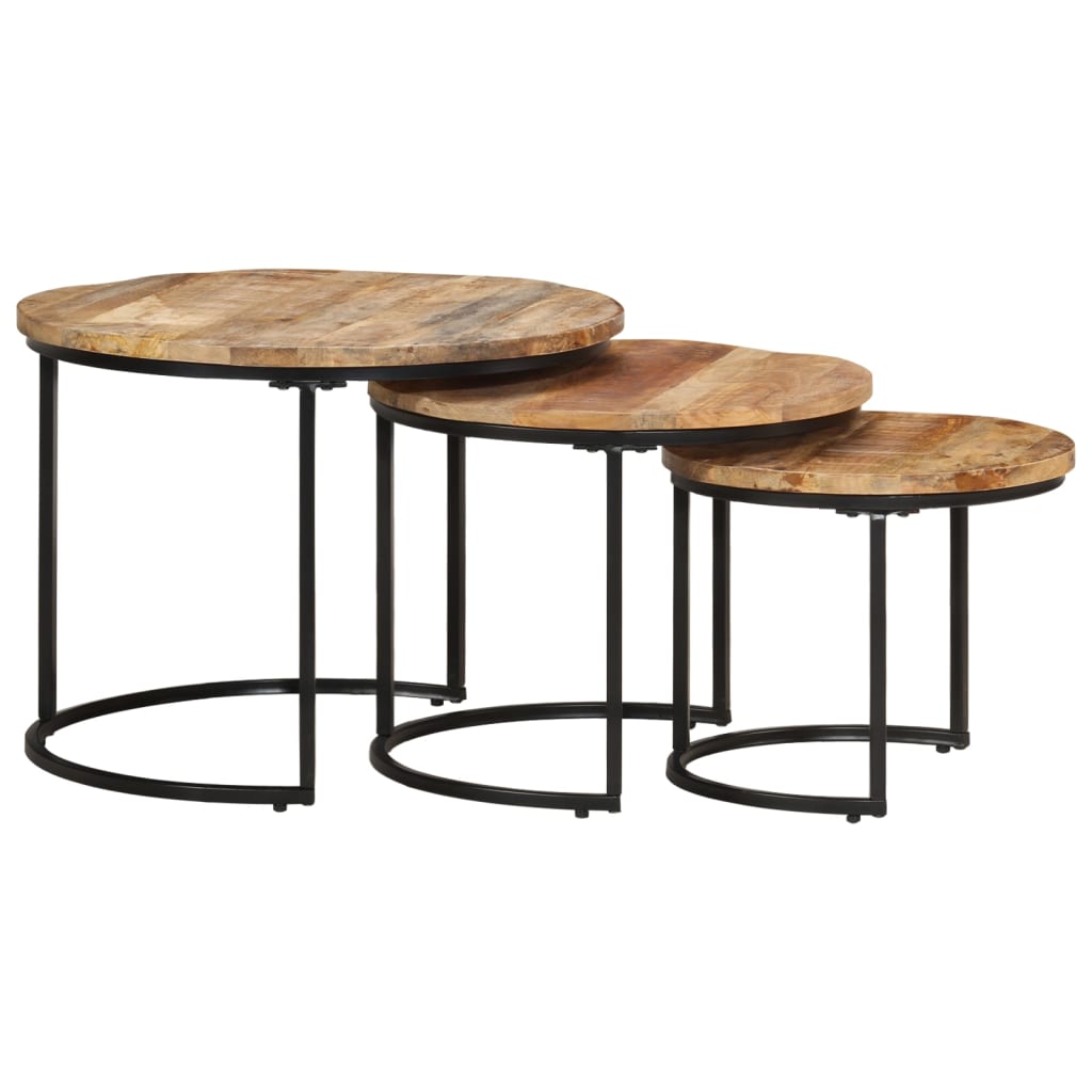 Nesting Tables 3 pcs Solid Wood Mango