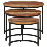 Nesting Tables 3 pcs Solid Wood Reclaimed