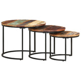Nesting Tables 3 pcs Solid Wood Reclaimed - Extra Image
