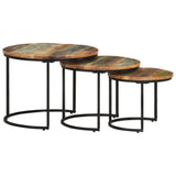 Nesting Tables 3 pcs Solid Wood Reclaimed - Extra Image
