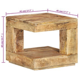 Coffee Table 45x45x40 cm Solid Wood Mango - Close-Up Angle
