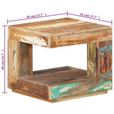 Coffee Table 45x45x40 cm Solid Wood Reclaimed - Close-Up Angle