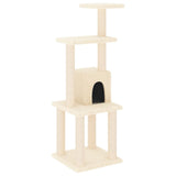 Cat Tree with Sisal Scratching Posts Cream 105 cm - Front View