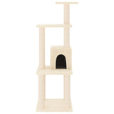 Cat Tree with Sisal Scratching Posts Cream 105 cm - Side View