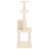 Cat Tree with Sisal Scratching Posts Cream 105 cm - Top-Down View