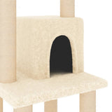 Cat Tree with Sisal Scratching Posts Cream 105 cm - 45-Degree Angle
