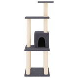 Cat Tree with Sisal Scratching Posts Dark Grey 105 cm - Side View