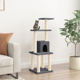 Cat Tree with Sisal Scratching Posts Dark Grey 105 cm