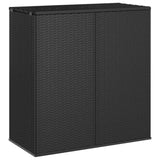 Garden Cushion Box PE Rattan 100x49x103.5 cm Black - Front View