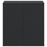 Garden Cushion Box PE Rattan 100x49x103.5 cm Black - Side View