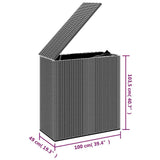 Garden Cushion Box PE Rattan 100x49x103.5 cm Black - Close-Up Angle