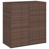 Garden Cushion Box PE Rattan 100x49x103.5 cm Brown - Front View