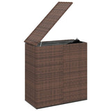 Garden Cushion Box PE Rattan 100x49x103.5 cm Brown - Top-Down View