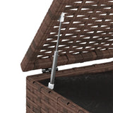 Garden Cushion Box PE Rattan 100x49x103.5 cm Brown - 45-Degree Angle