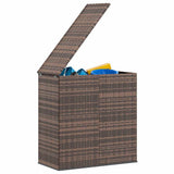 Garden Cushion Box PE Rattan 100x49x103.5 cm Brown - Close-Up Angle