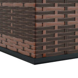 Garden Cushion Box PE Rattan 100x49x103.5 cm Brown - Low Angle