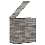 Garden Cushion Box PE Rattan 100x49x103.5 cm Grey - Top-Down View