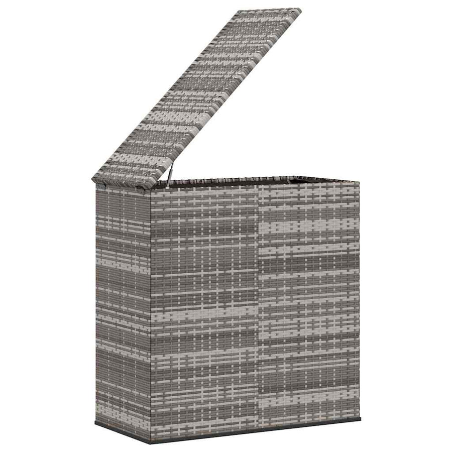Garden Cushion Box PE Rattan 100x49x103.5 cm Grey