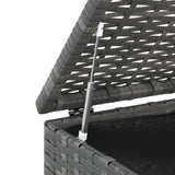 Garden Cushion Box PE Rattan 100x49x103.5 cm Grey - 45-Degree Angle