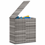 Garden Cushion Box PE Rattan 100x49x103.5 cm Grey - Close-Up Angle